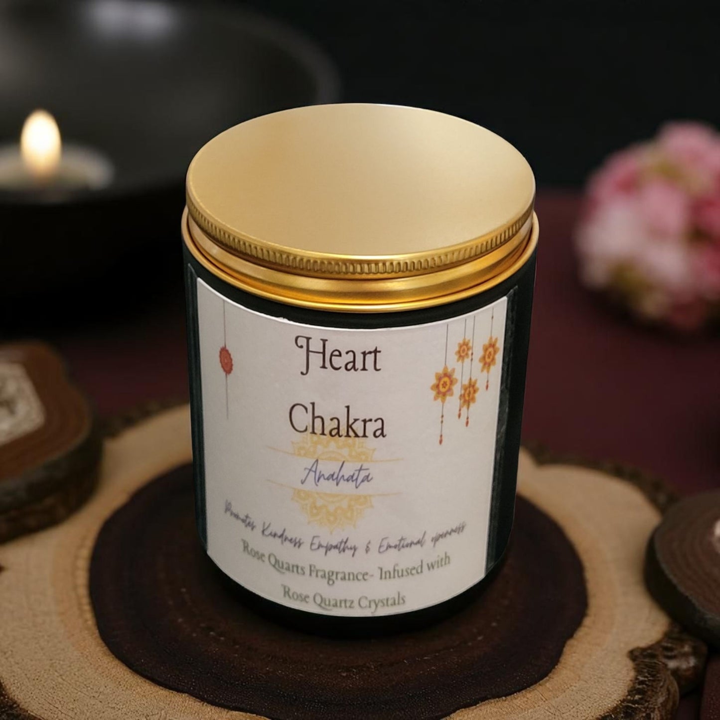200g Soy Candle Highly Scented | Crystals | Reiki Energy Infused in Matt Black or White Jar with Gold Lid