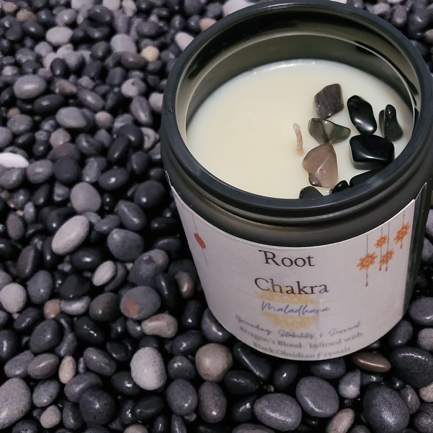 200g Soy Candle Highly Scented | Crystals | Reiki Energy Infused in Matt Black or White Jar with Gold Lid