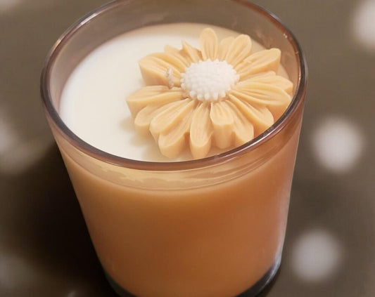 450gms Scented Soy Candle, Single cotton wick, Amber jar