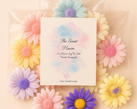 Soy Wax Melts – Custom Scent & Color – Set of 2x 25g Daisy shaped Melts